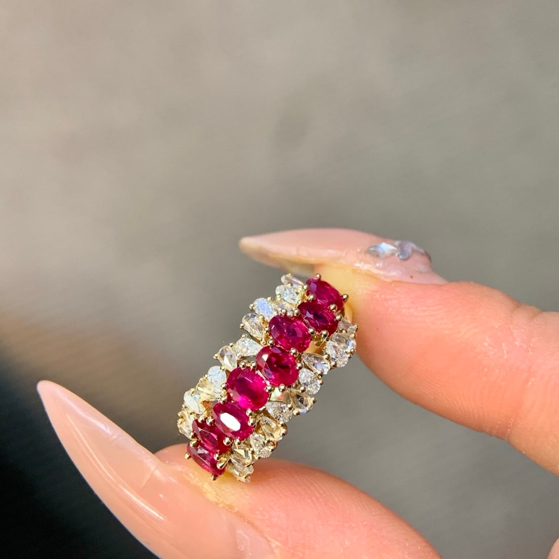 14k Gold 2.48 Ctw Natural Ruby & Diamond Ring - 6