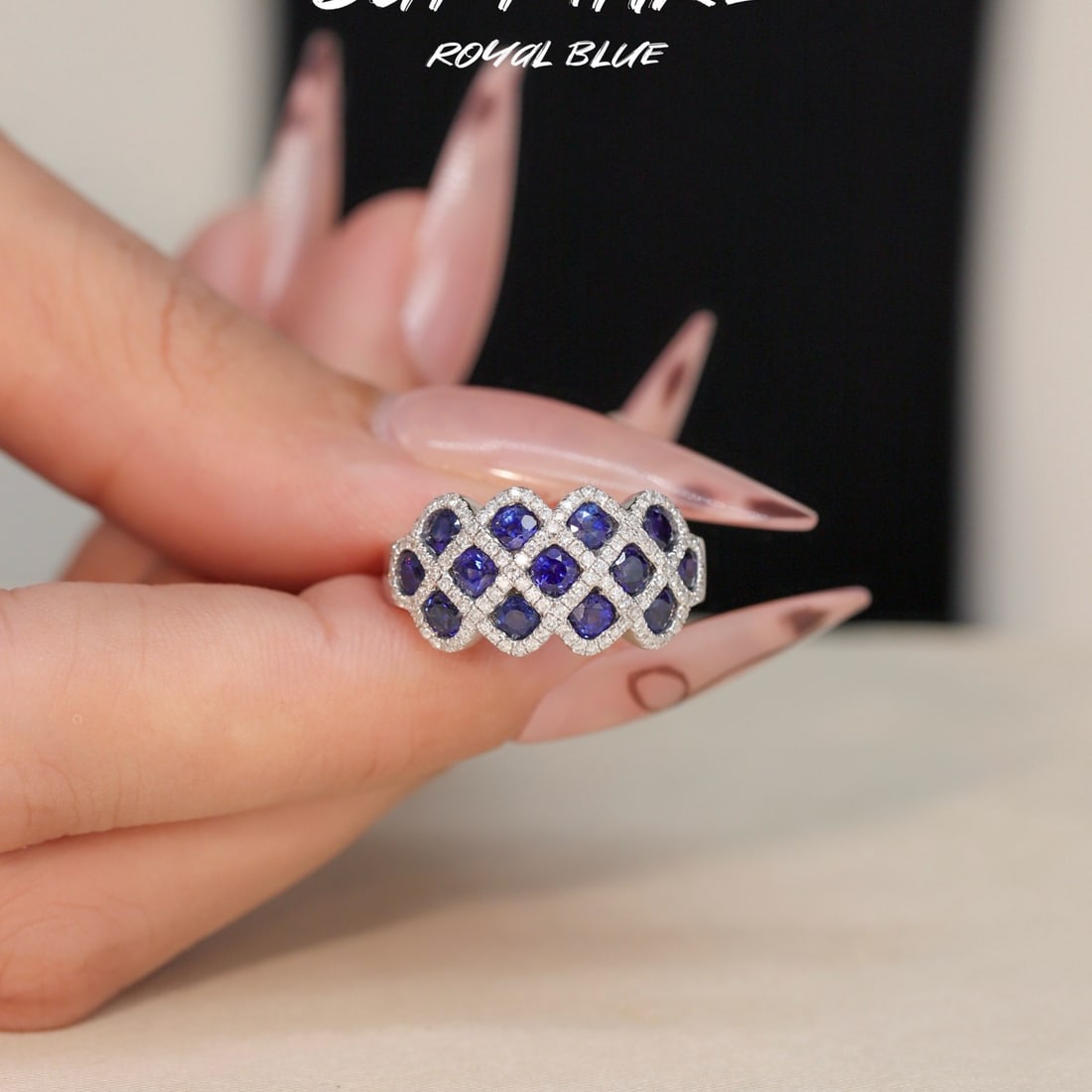 14k Gold 2.50 Ctw Natural Sapphire & Diamond Ring: Ref:231128306 // gold content:14k gold // ring size:7. 25us // // main gemstone:sapphire // shape:round // carat weight:2. 13ct // color:blue // treatment:natural // cut grade:g // // adjacent