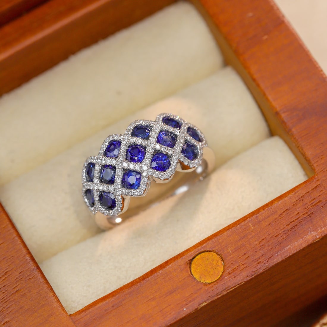 14k Gold 2.50 Ctw Natural Sapphire & Diamond Ring - 6