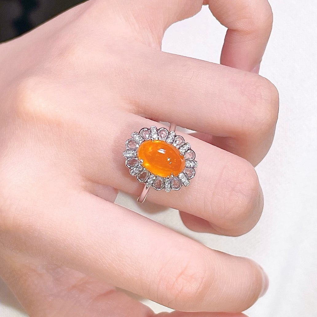 14k Gold 5.55 Ctw Natural Spessartine & Sapphire Ring - 5