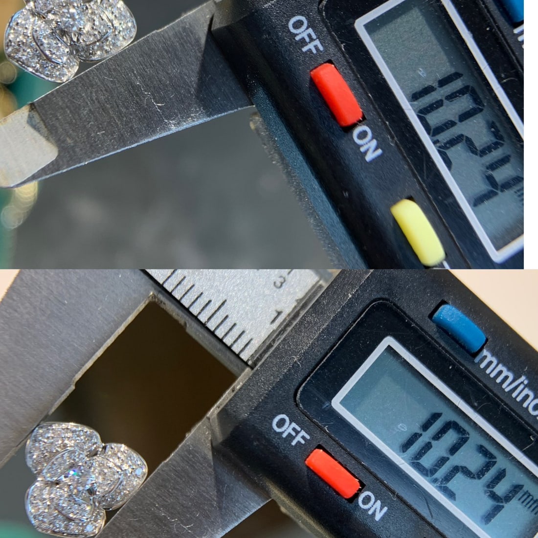 14k Gold 0.48 Ct Natural H Diamond & Flowers Earrings - 7