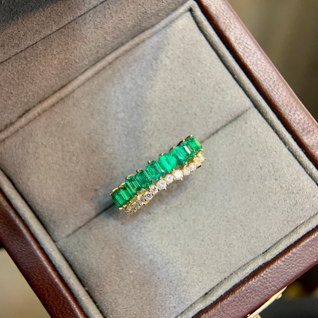 14k Gold 1.55 Ctw Natural Emerald & Diamond Ring - 3