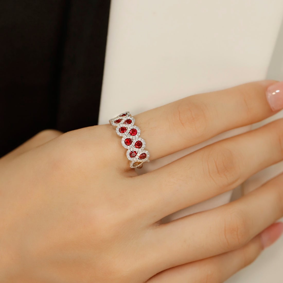 14k Gold 1.16 Ctw Natural Ruby & Diamond Ring - 2