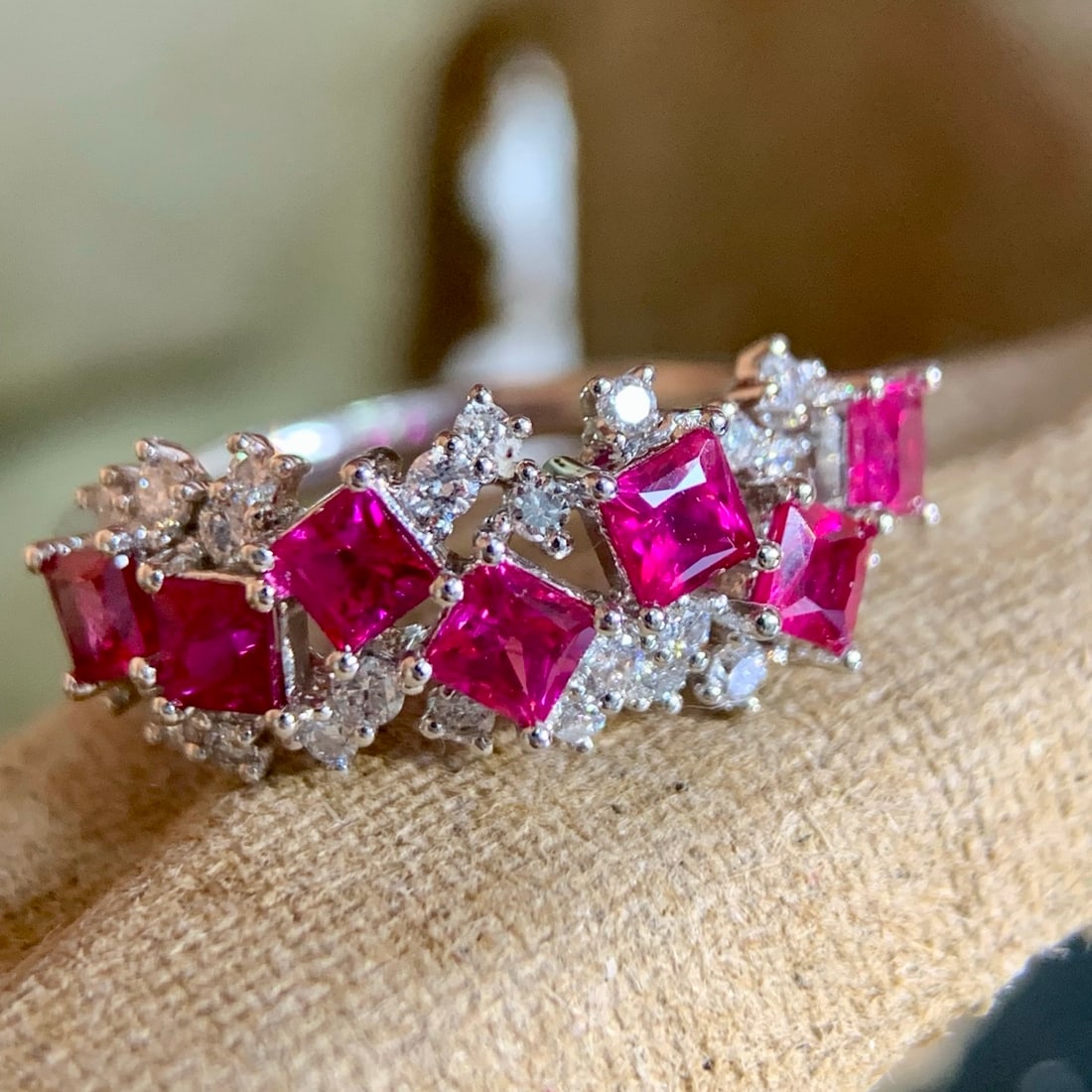 14k Gold 1.56 Ctw Natural Ruby & Diamond Ring (1 of 8)