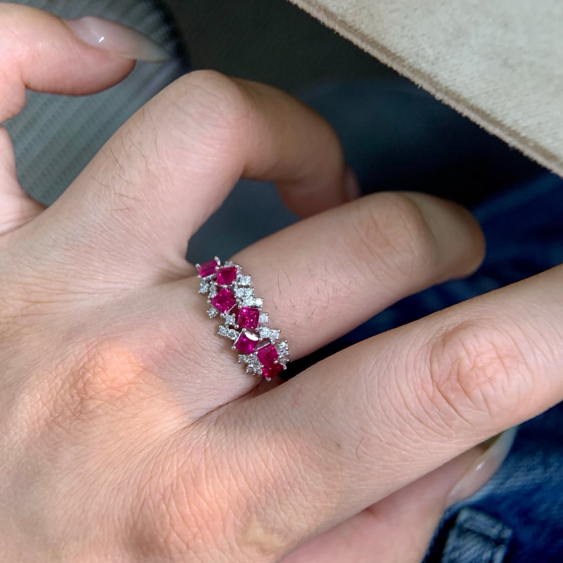 14k Gold 1.56 Ctw Natural Ruby & Diamond Ring - 5