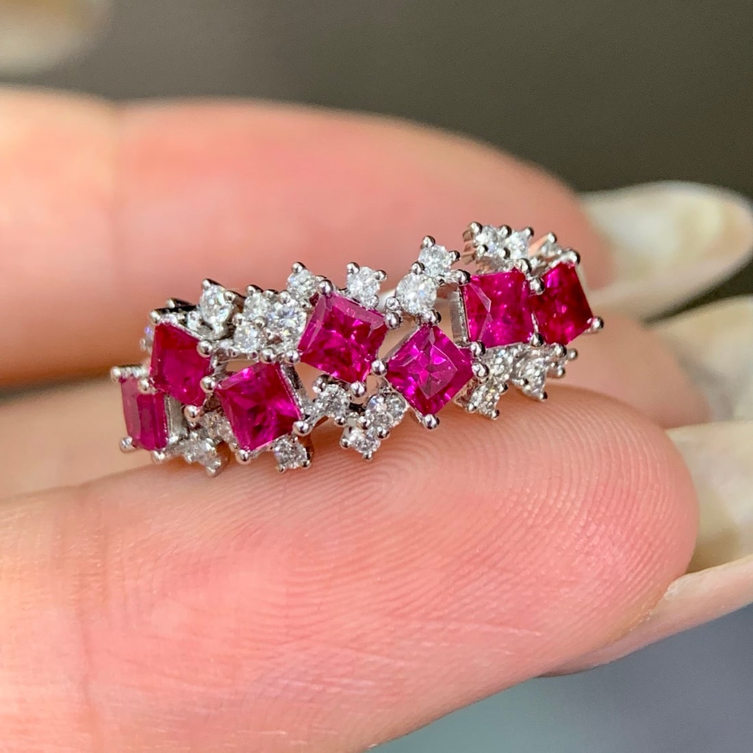 14k Gold 1.56 Ctw Natural Ruby & Diamond Ring - 7
