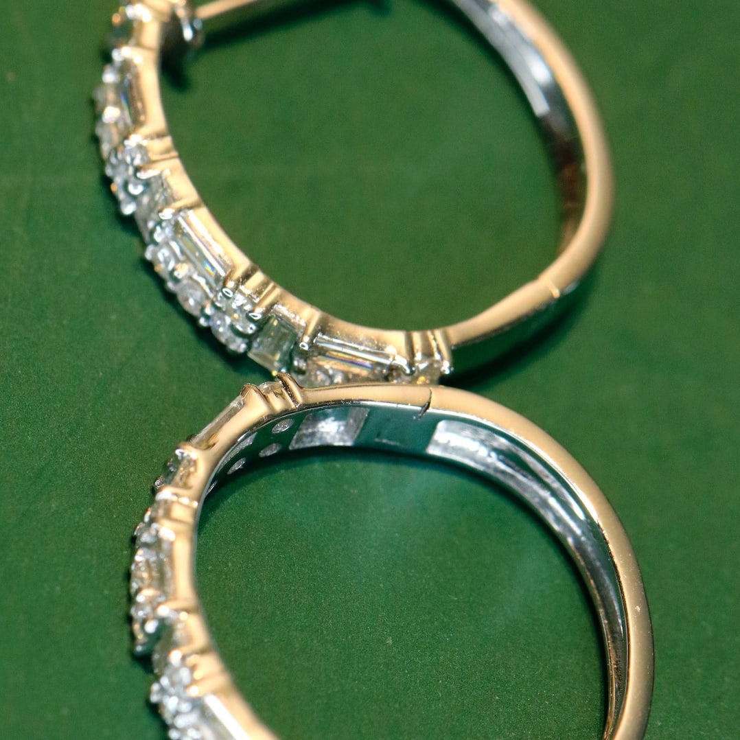 14k Gold 0.76 Ct Natural H Diamond Earrings - 5