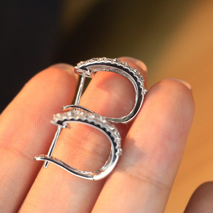 14k Gold 0.9 Ct Natural H Diamond Earrings - 5