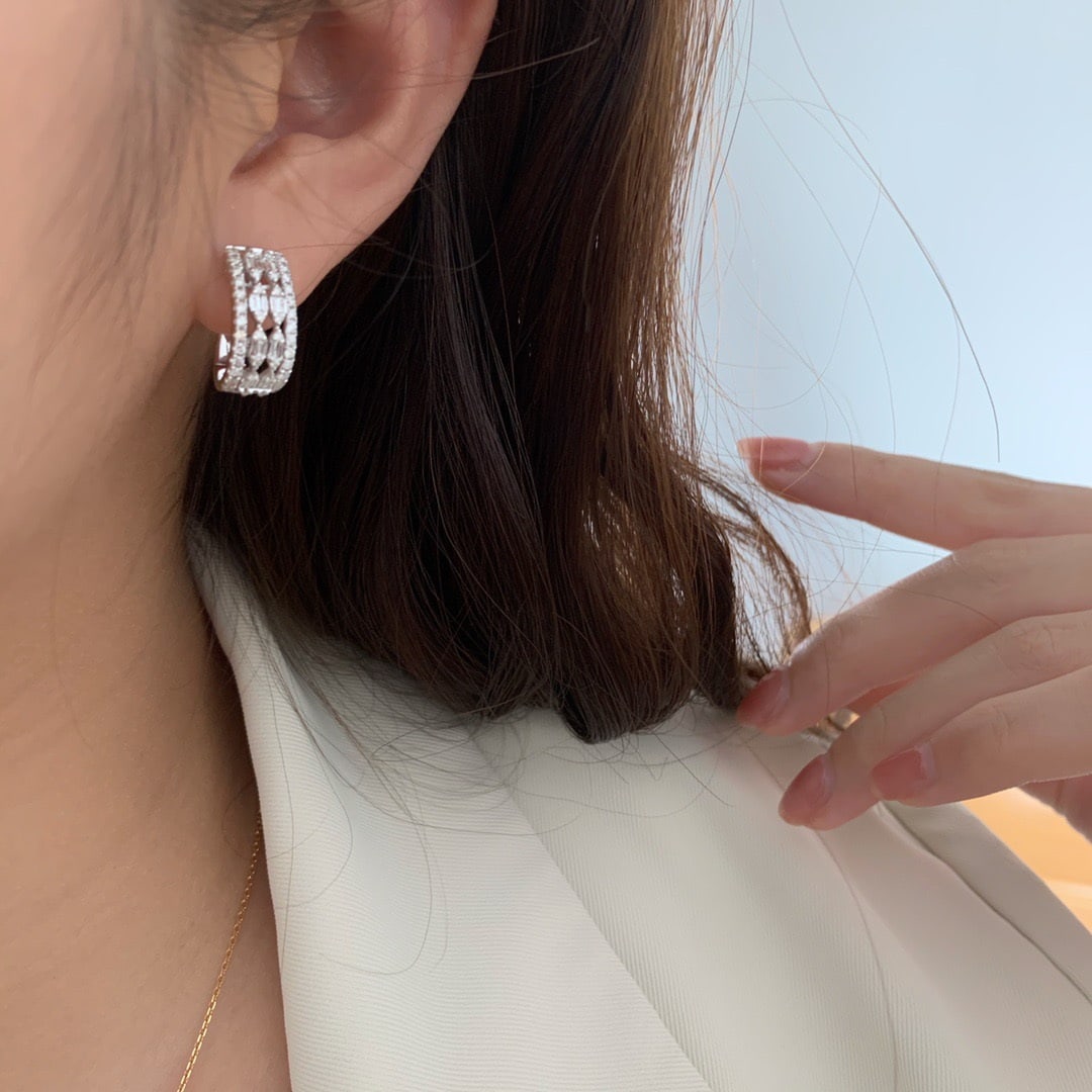 14k Gold 0.9 Ct Natural H Diamond Earrings - 6