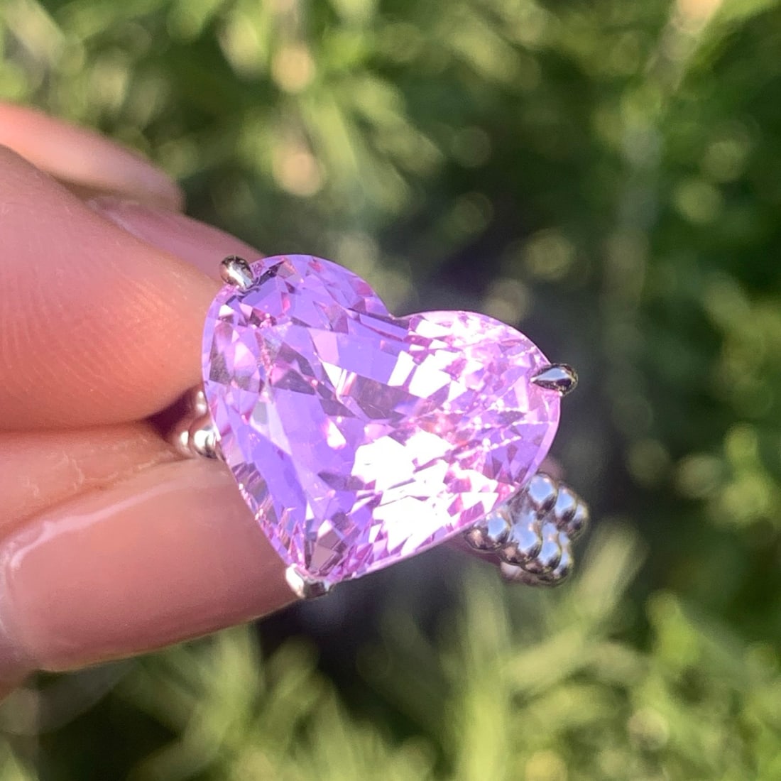 14k Gold 11.59 Ct Natural Kunzite Ring - 3