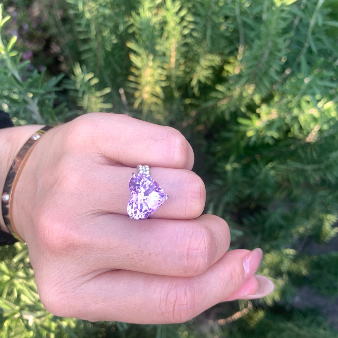 14k Gold 11.59 Ct Natural Kunzite Ring - 7