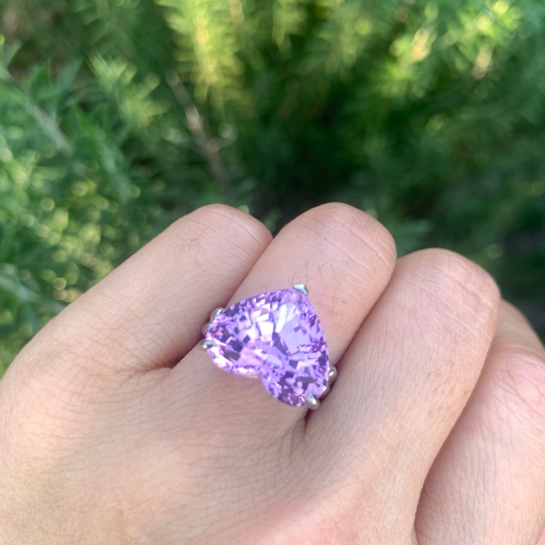 14k Gold 11.59 Ct Natural Kunzite Ring - 8