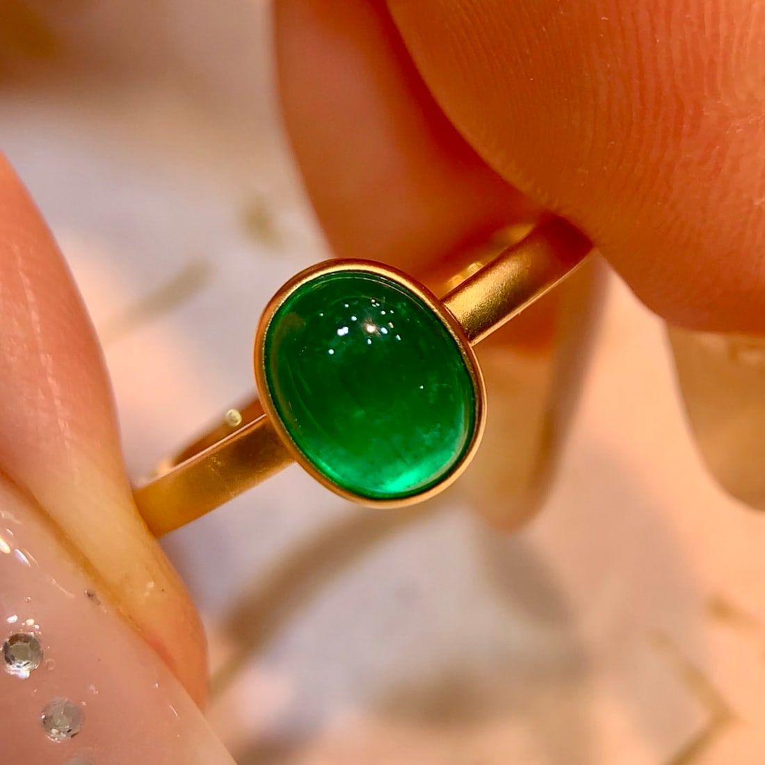 14k Gold 1.23 Ct Natural Emerald Ring - 2