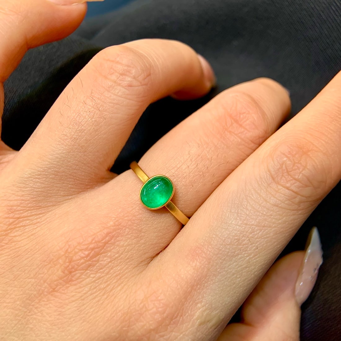 14k Gold 1.23 Ct Natural Emerald Ring - 4