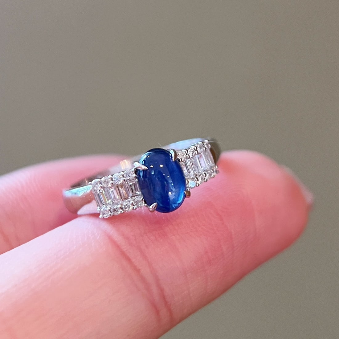 14k Gold 1.35 Ctw Natural Sapphire & Diamond Ring - 5