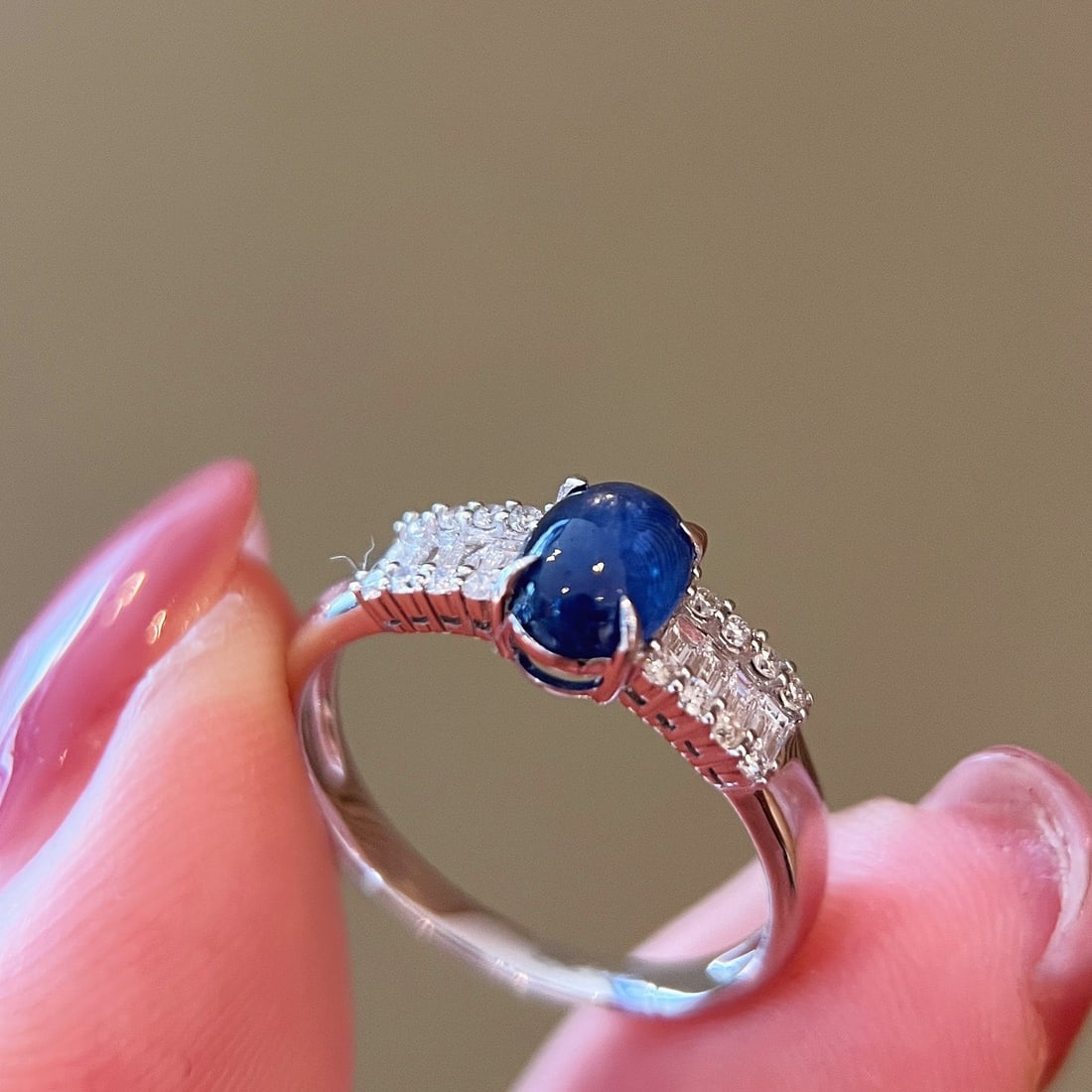 14k Gold 1.35 Ctw Natural Sapphire & Diamond Ring - 7