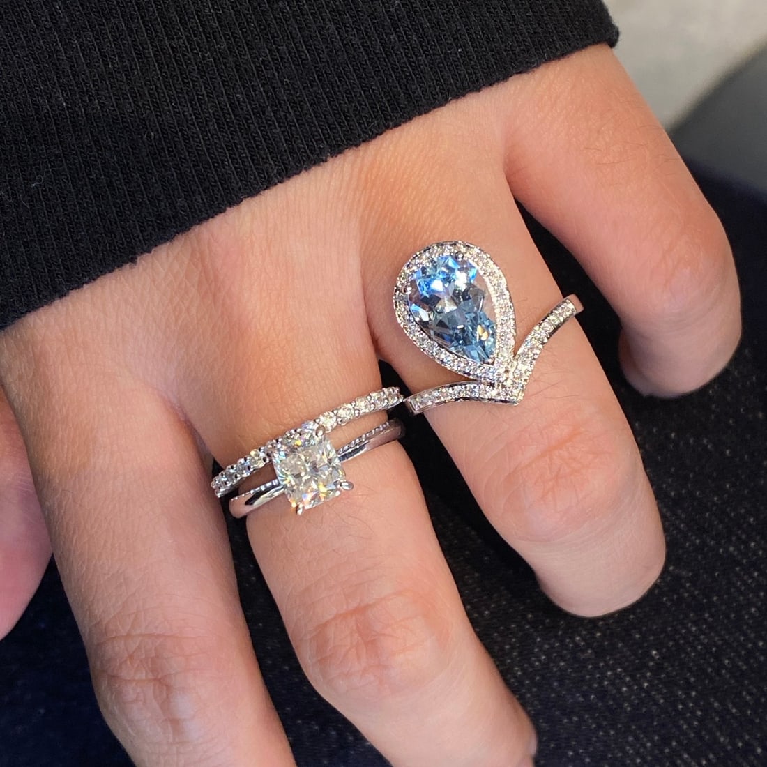 14k Gold 2.10 Ctw Natural Aquamarine & Diamond Ring - 3