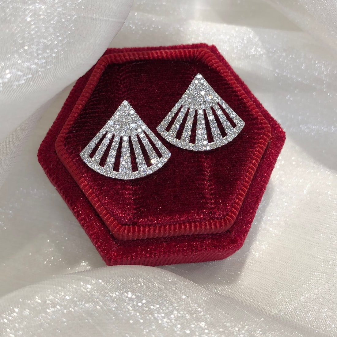 14k Gold 0.94 Ct Natural H Diamond Earrings - 2