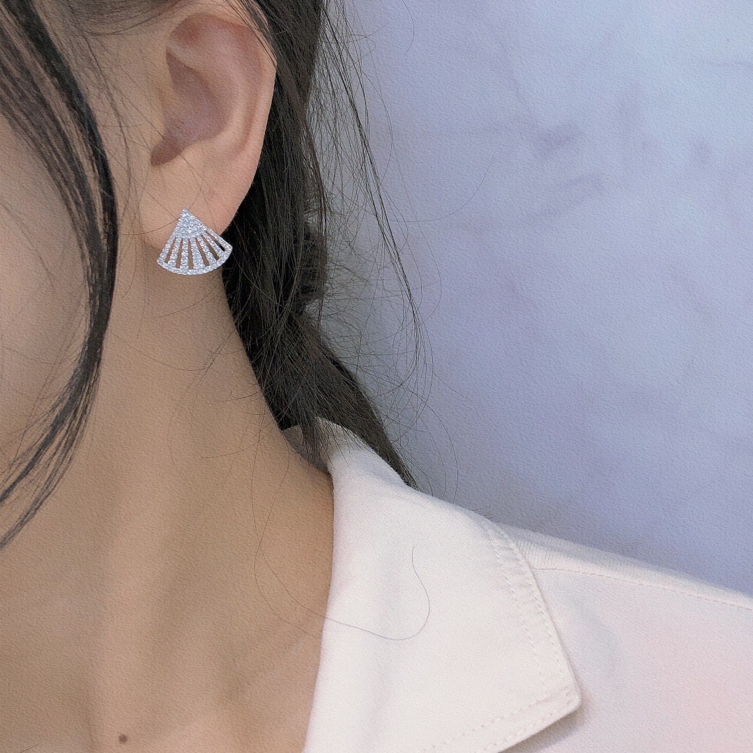 14k Gold 0.94 Ct Natural H Diamond Earrings - 5