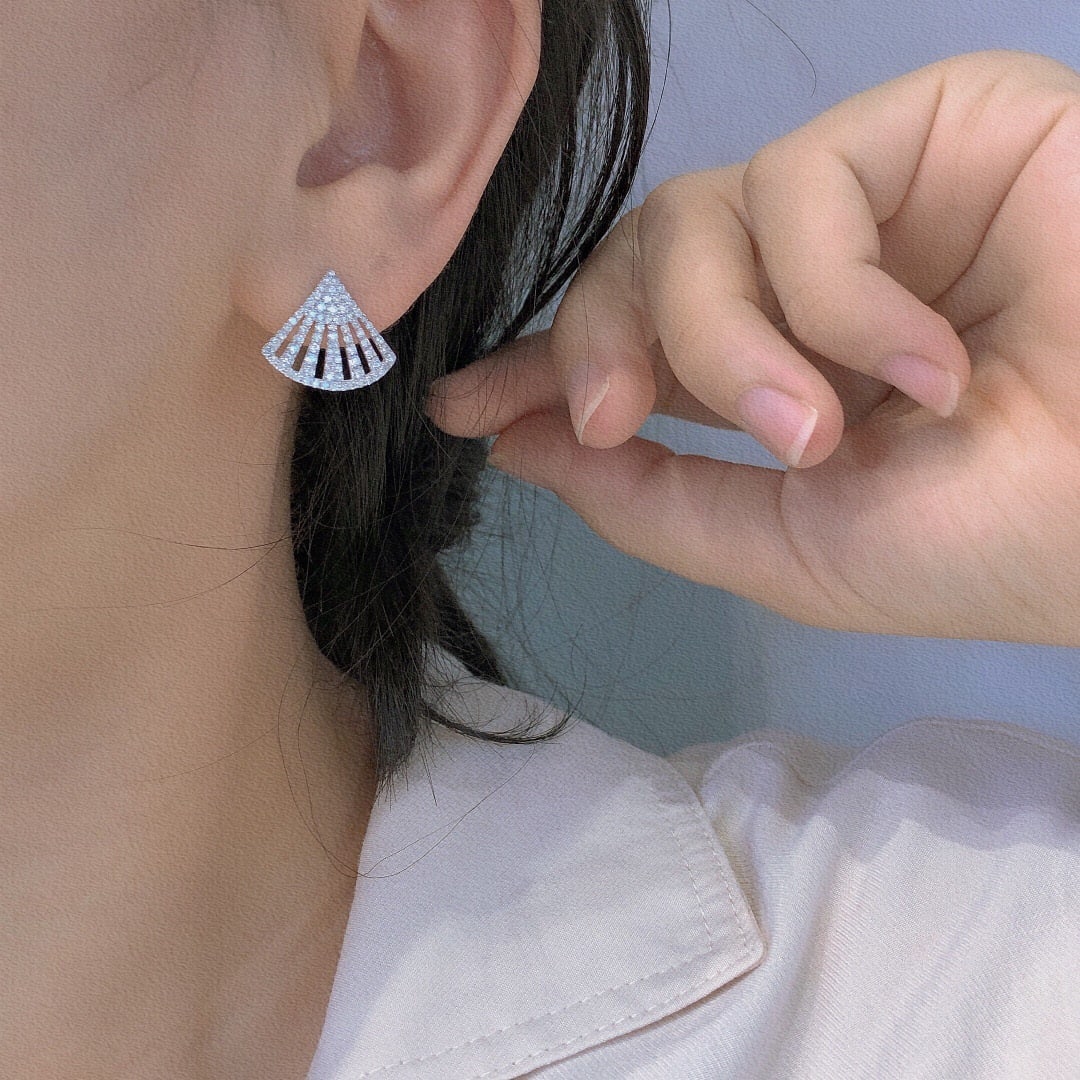 14k Gold 0.94 Ct Natural H Diamond Earrings - 6