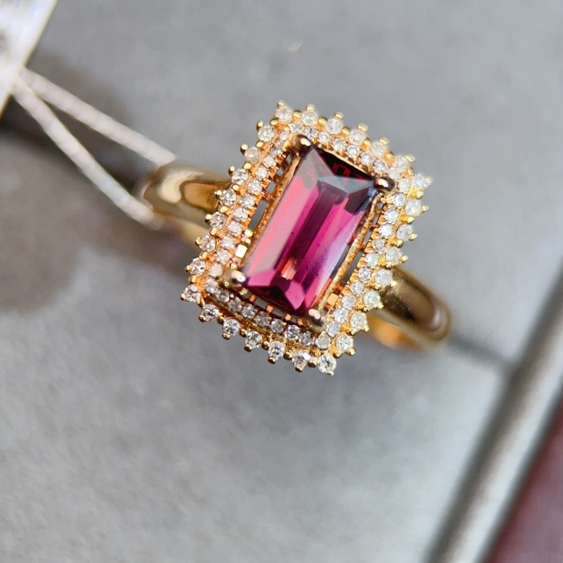 14k Gold 1.39 Ctw Natural Tourmaline & Diamond Ring - 3