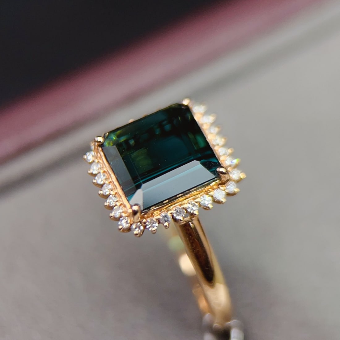 14k Gold 2.40 Ctw Natural Tourmaline & Diamond Ring - 4