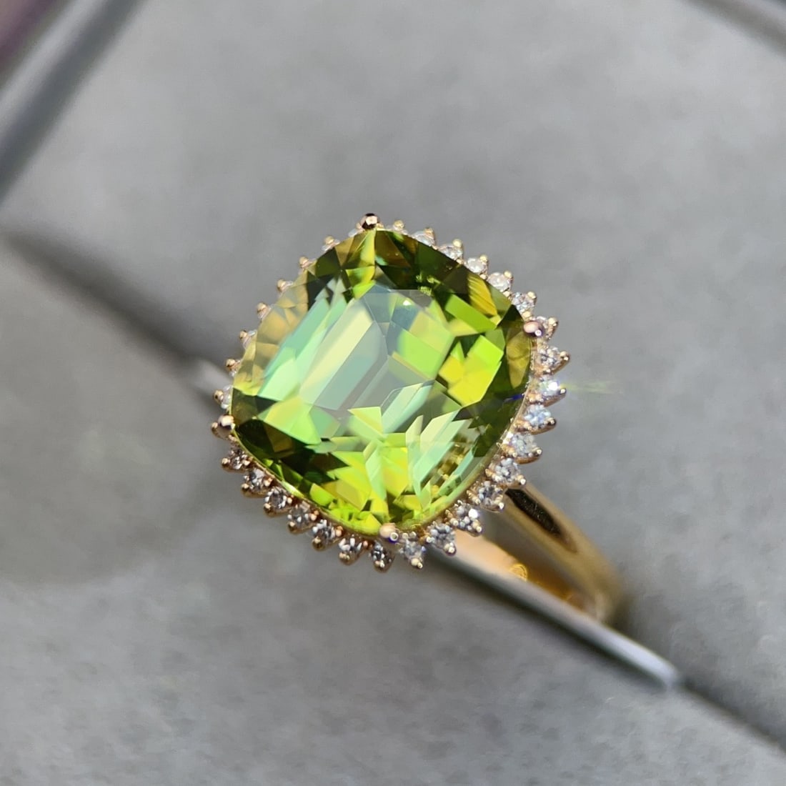 14k Gold 6.91 Ctw Natural Tourmaline & Diamond Ring - 4