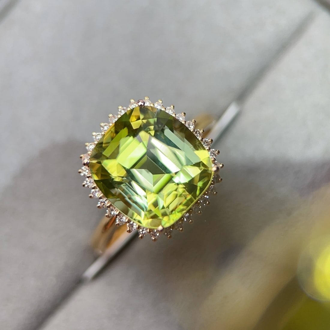 14k Gold 6.91 Ctw Natural Tourmaline & Diamond Ring - 5