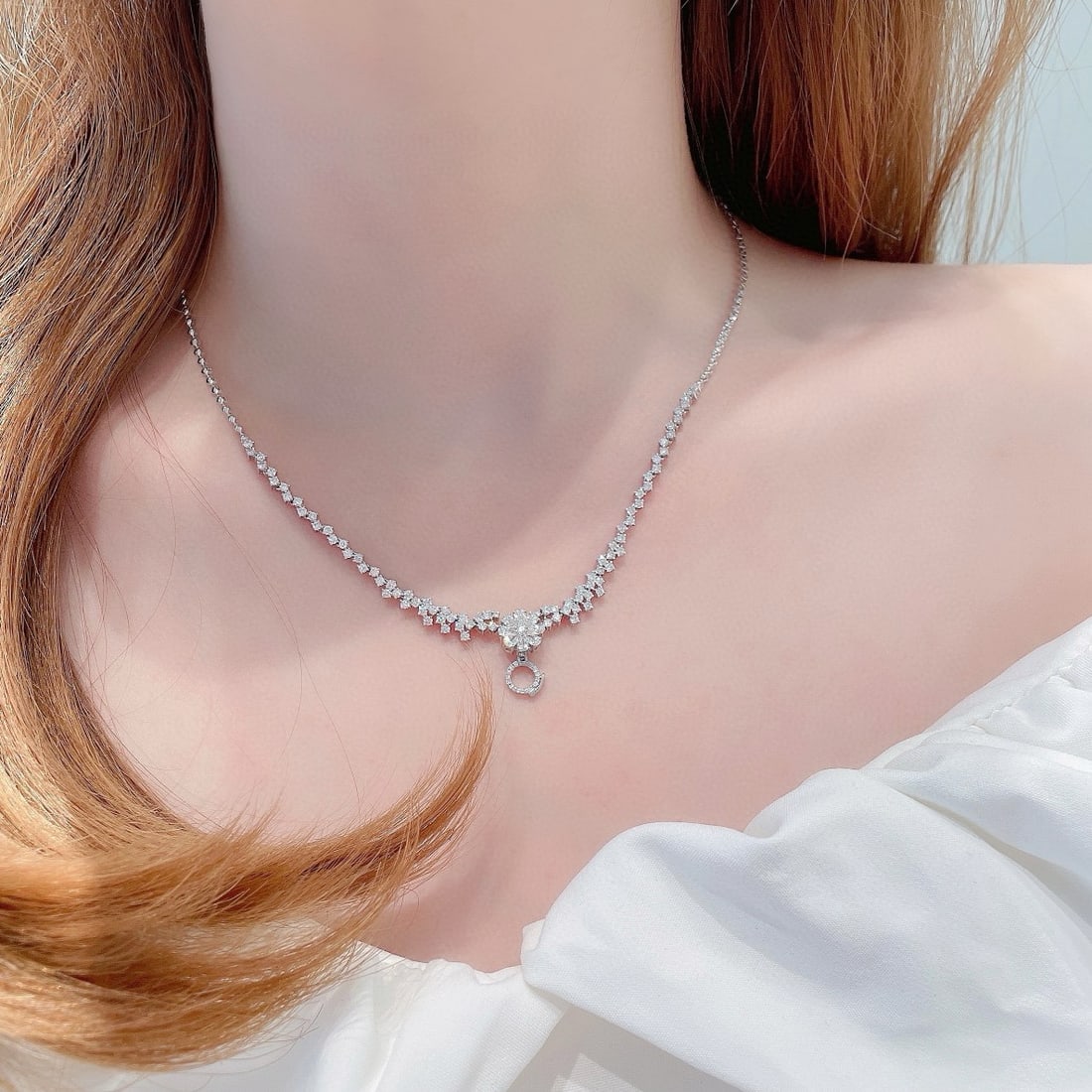 14k Gold 2.38 Ctw Natural H Diamond Necklace - 4