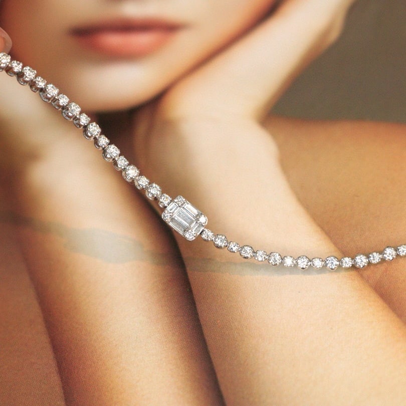 14k Gold 0.6 Ct Natural H Diamond Bracelet - 2