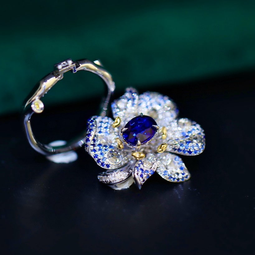 14k Gold 2.03 Ctw Natural Sapphire & Diamond Ring/pendant( Without Chain ) - 6