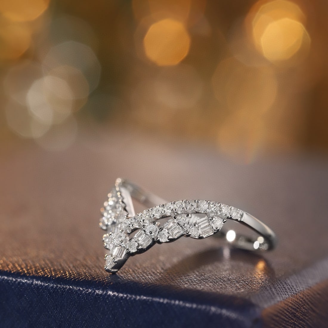 14k Gold 0.40 Ct Natural H Diamond Ring - 2