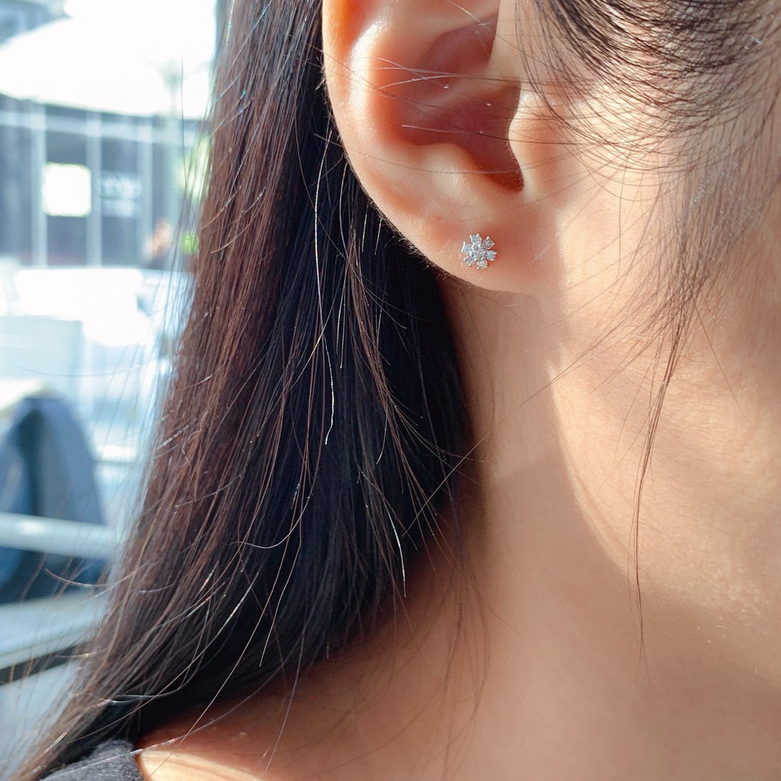 14k Gold 1.1 Ct Natural H Diamond Earrings - 3