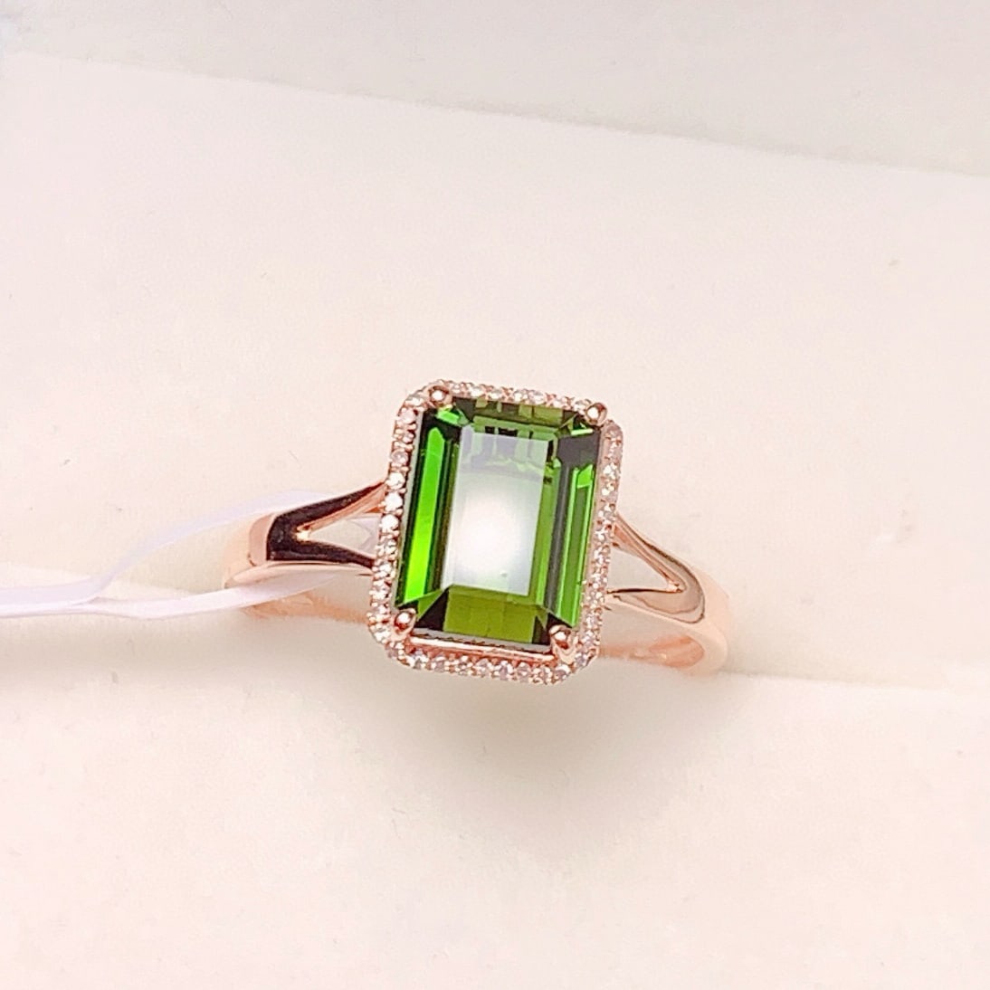 14k Gold 2.88 Ct Natural Tourmaline & Diamond Ring - 7