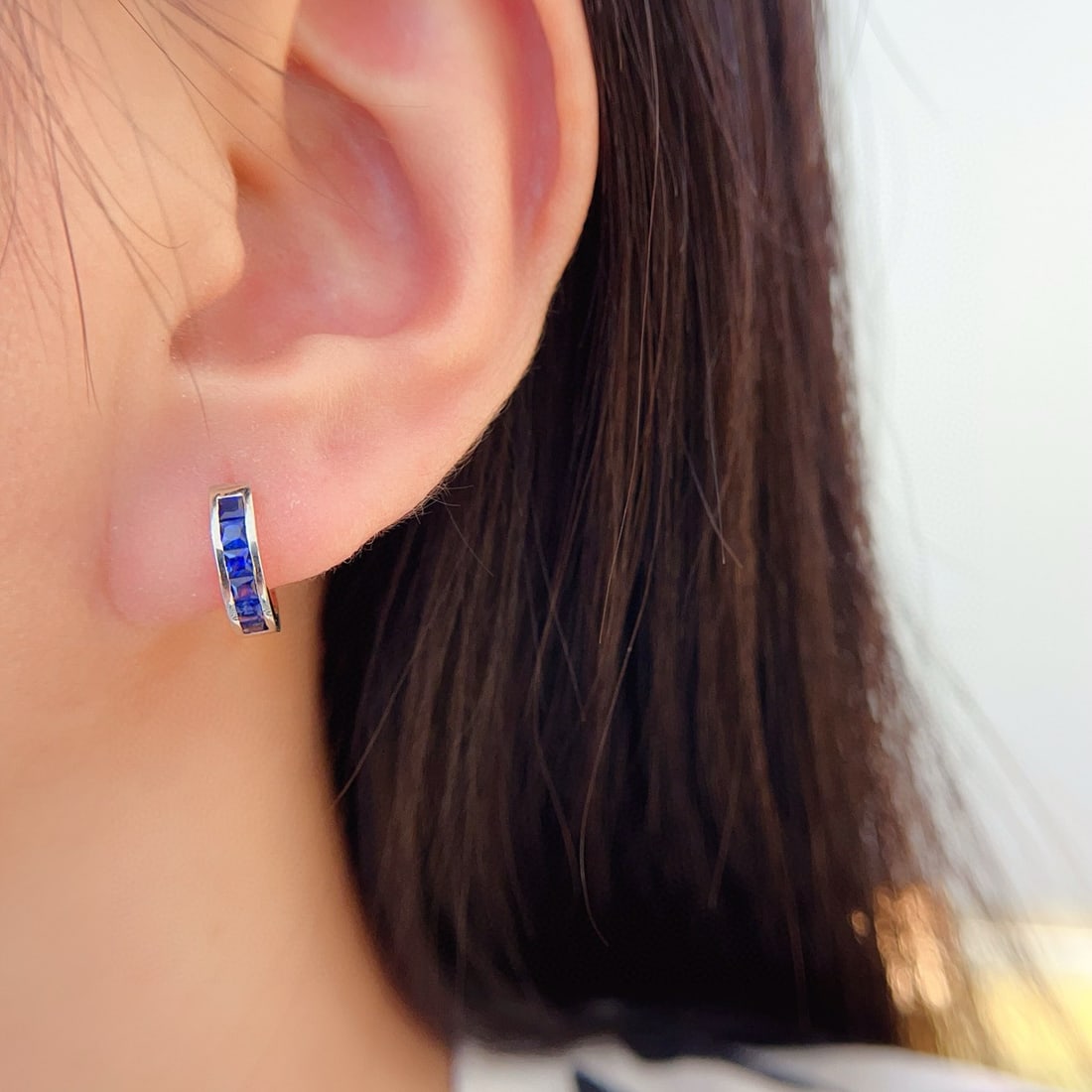 14k Gold 2.04 Ct Natural Sapphire Earrings - 5