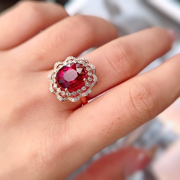 14k Gold 4.55 Ctw Natural Tourmaline & Diamond Ring - 3