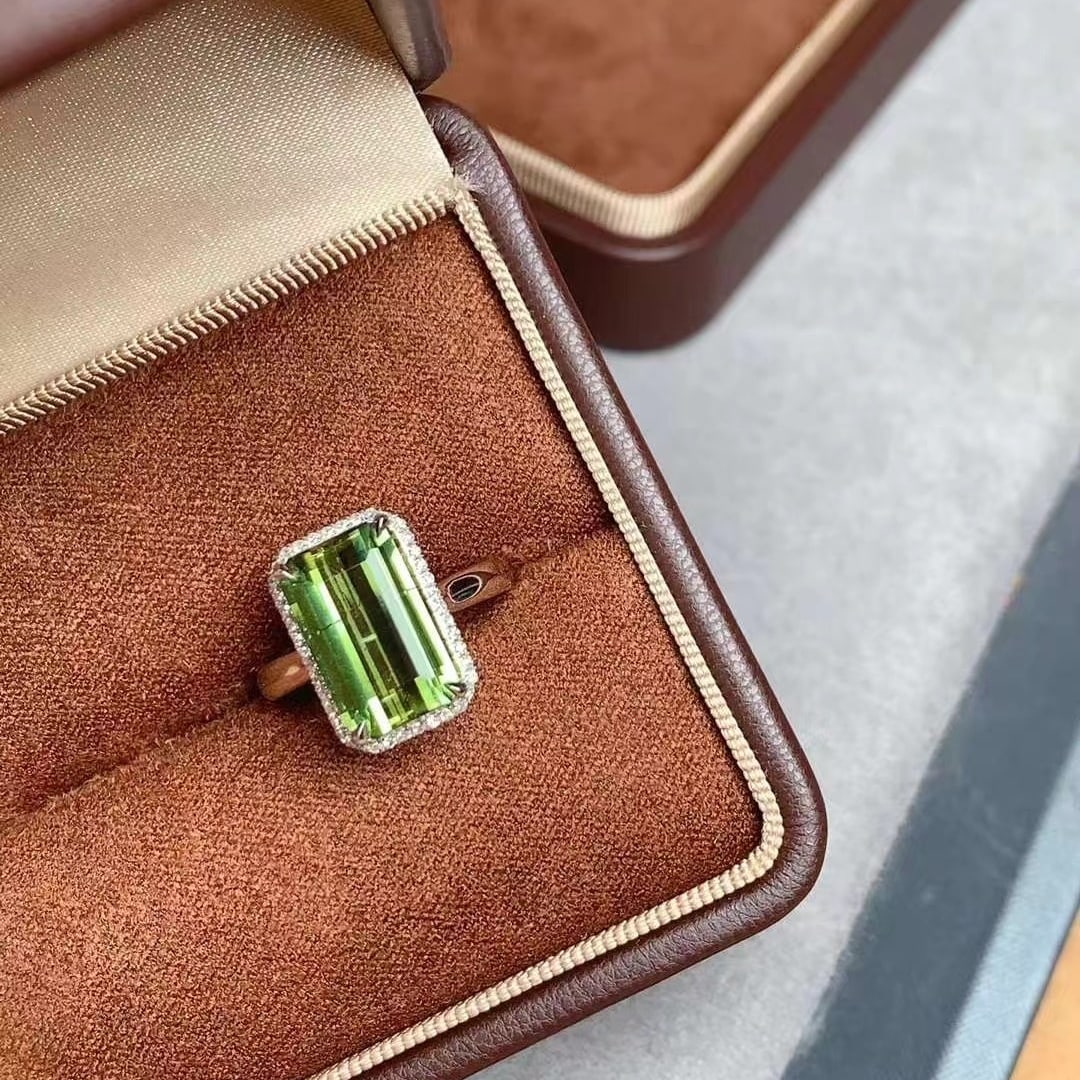 14k Gold 4.97 Ctw Natural Tourmaline & Diamond Ring - 4