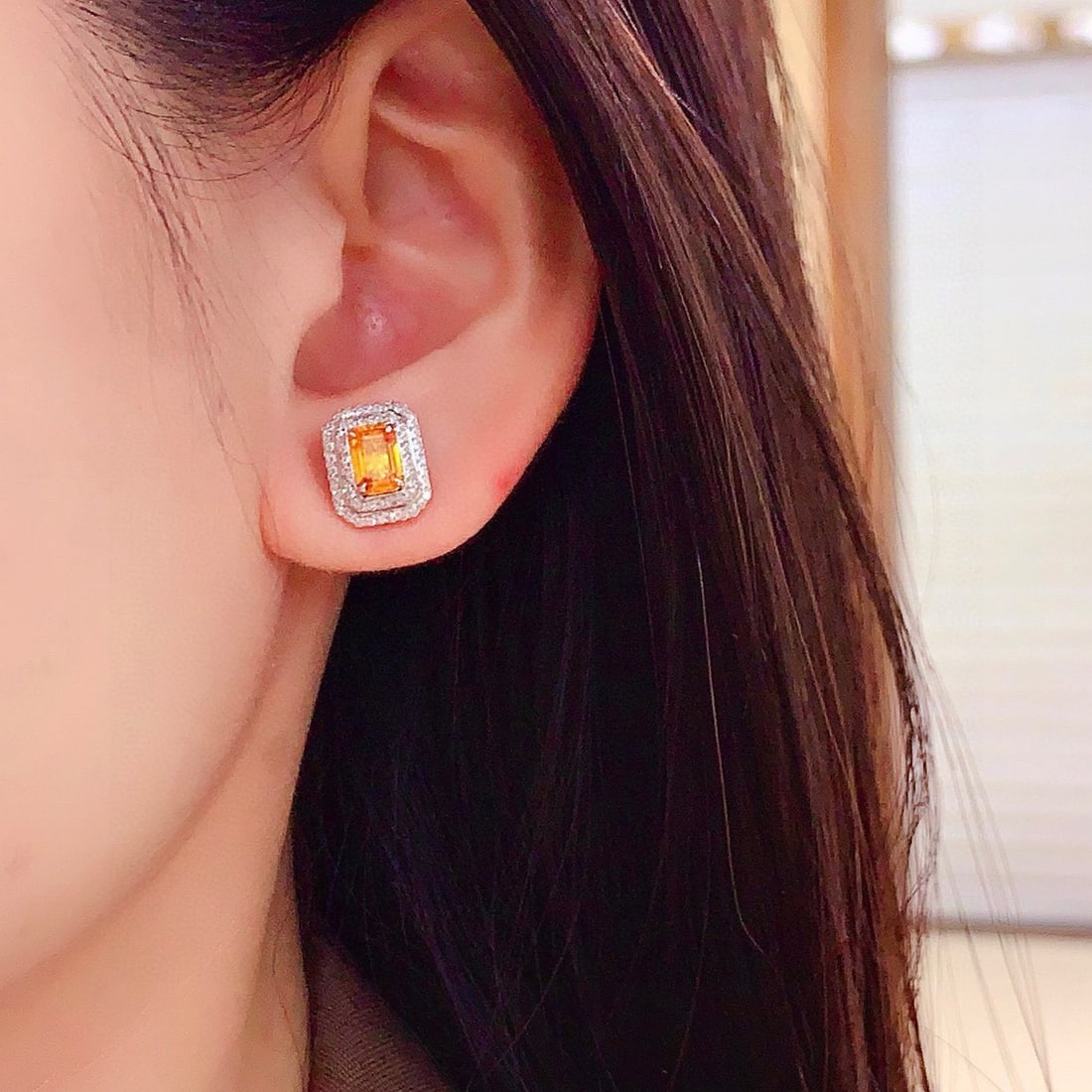 14k Gold 1.84 Ctw Natural Sapphire & Diamond Earrings - 6