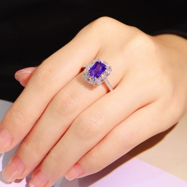 14k Gold 2.53 Ctw Natural Sapphire & Diamond Ring - 6