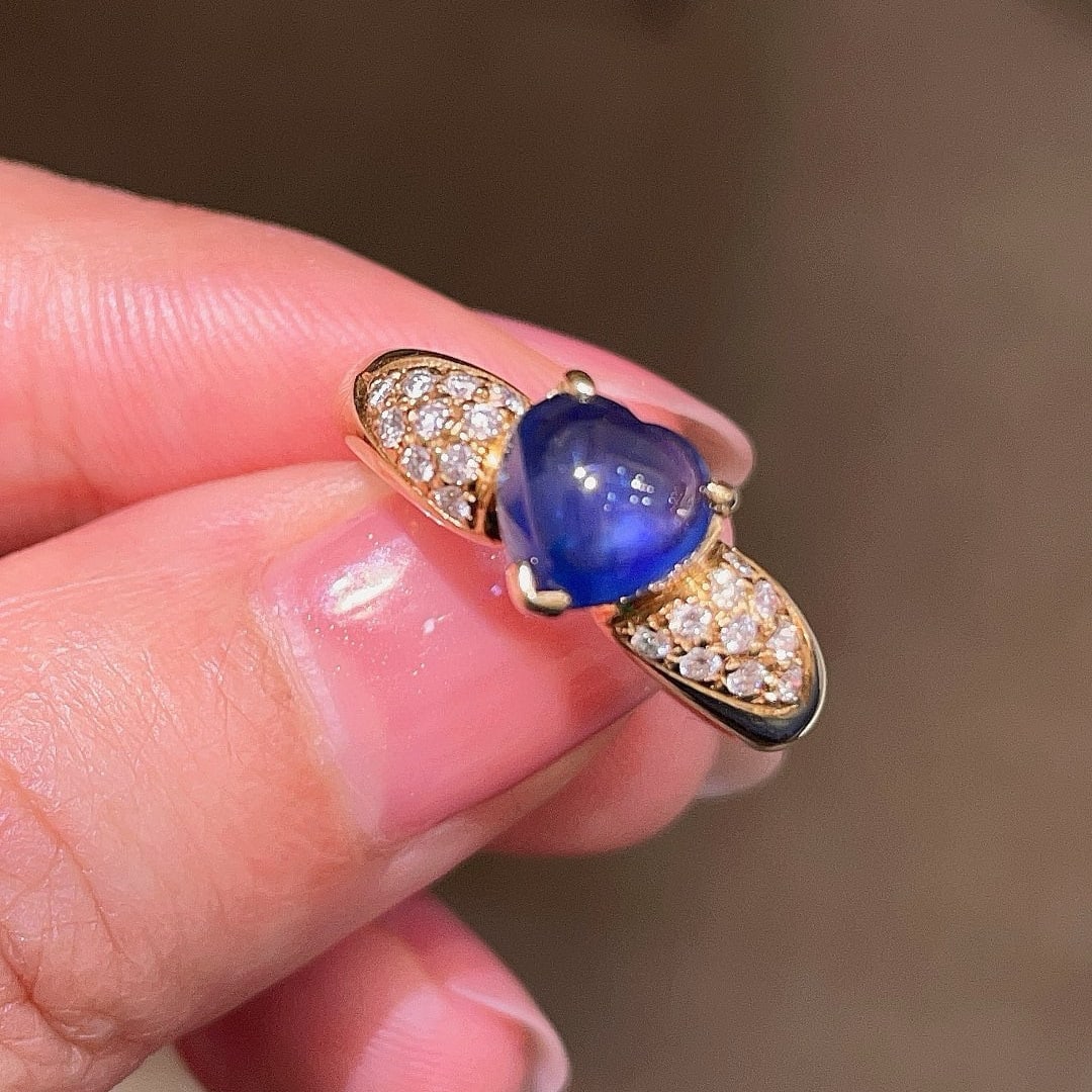 14k Gold 2.07 Ctw Natural Sapphire & Diamond Ring - 8