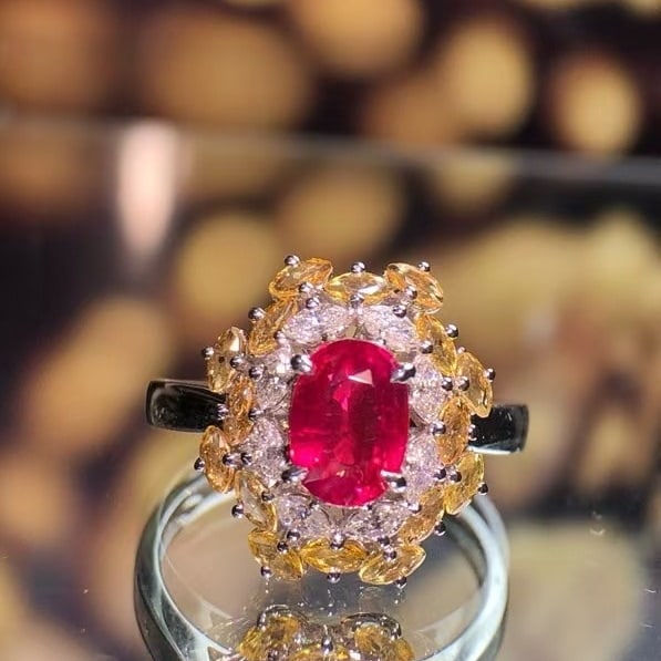 14k Gold 1.90 Ctw Natural Ruby & Sapphire Ring - 4