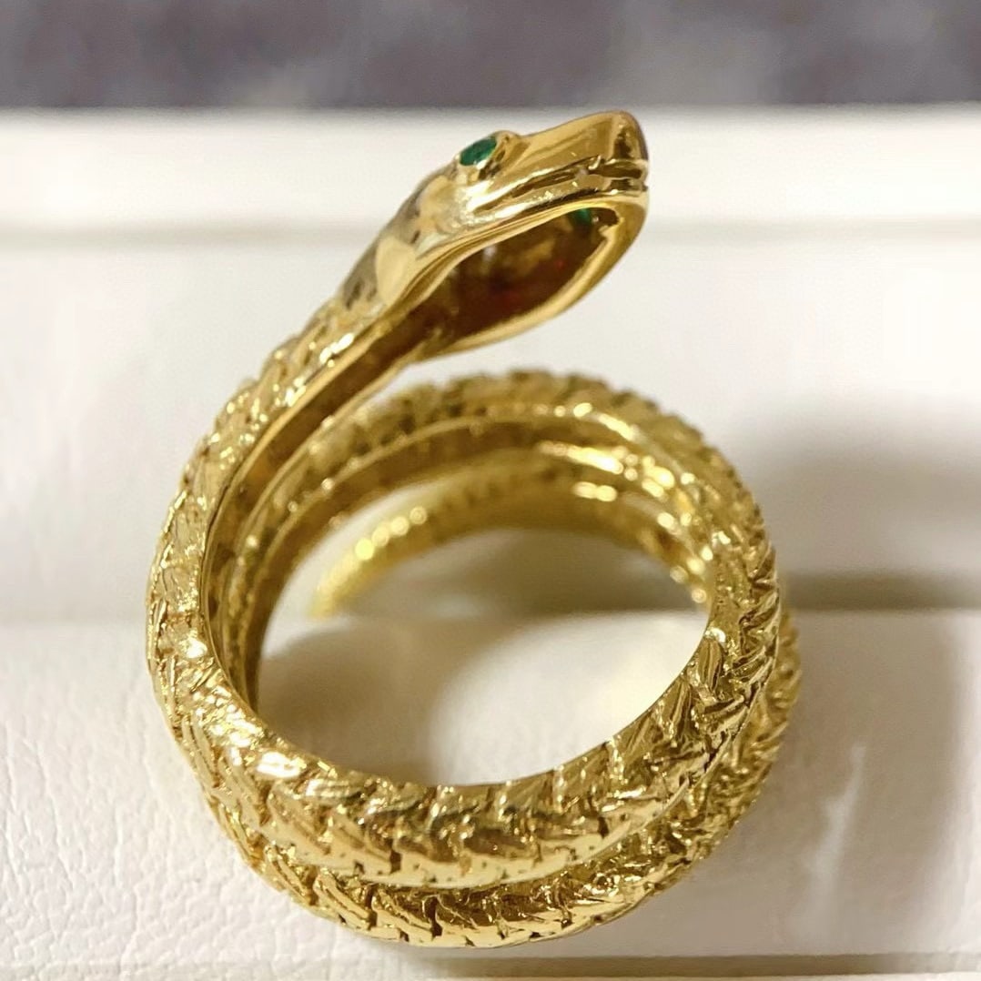 14k Gold 0.40 Ctw Natural Ruby & Emerald Ring - 6