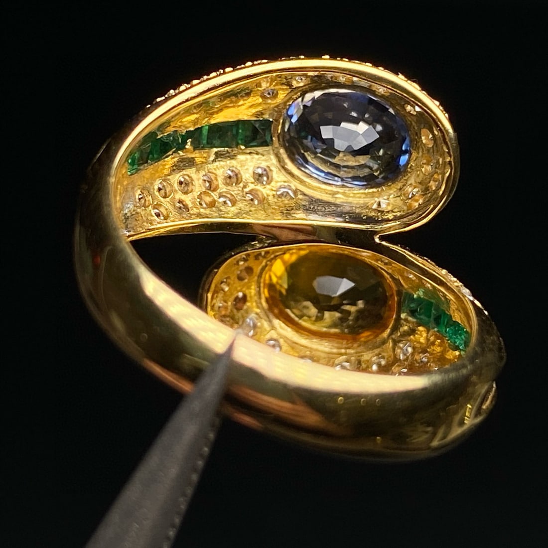 14k Gold 3.44 Ctw Natural Sapphire & Diamond Ring - 6