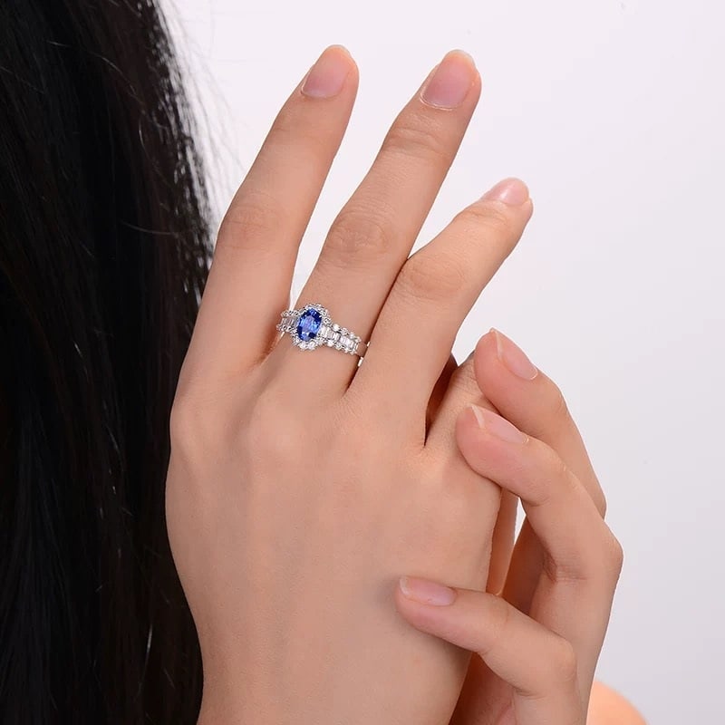 14k Gold 1.68 Ctw Natural Sapphire & Diamond Ring - 4