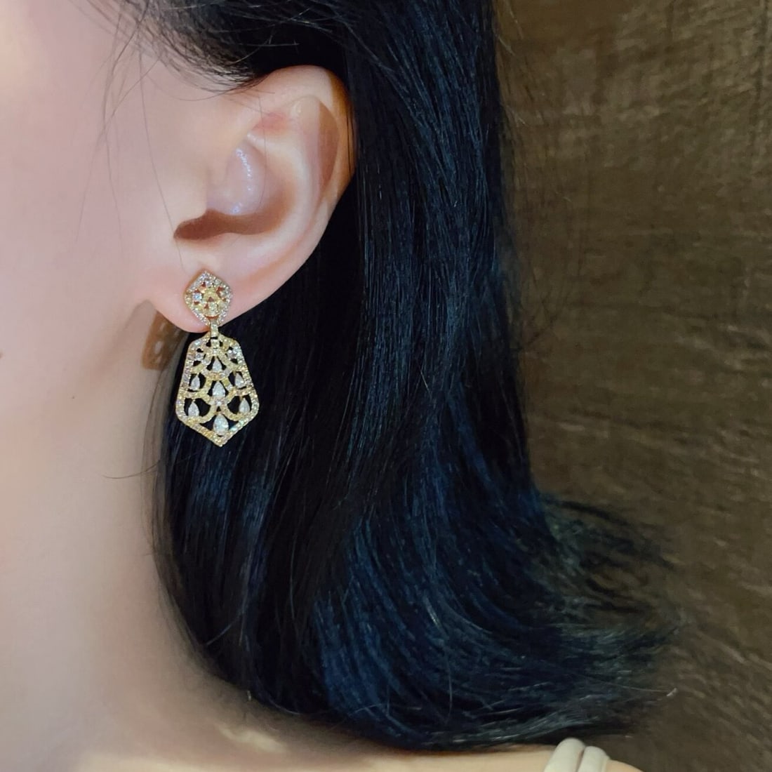 14k Gold 2.79 Ctw Natural H Diamond Earrings - 4