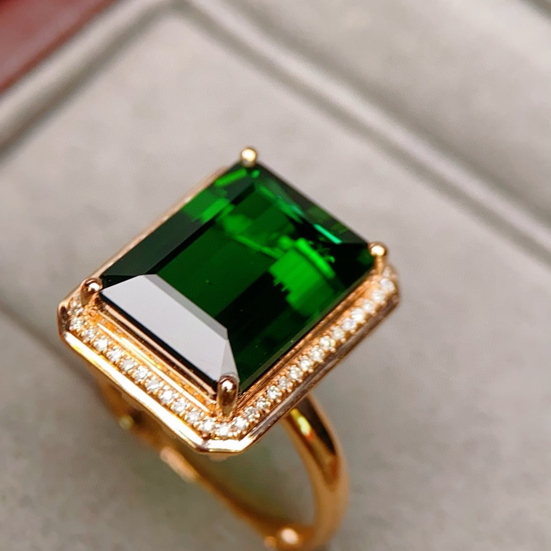 14k Gold 8.06 Ctw Natural Tourmaline & Diamond Ring - 5