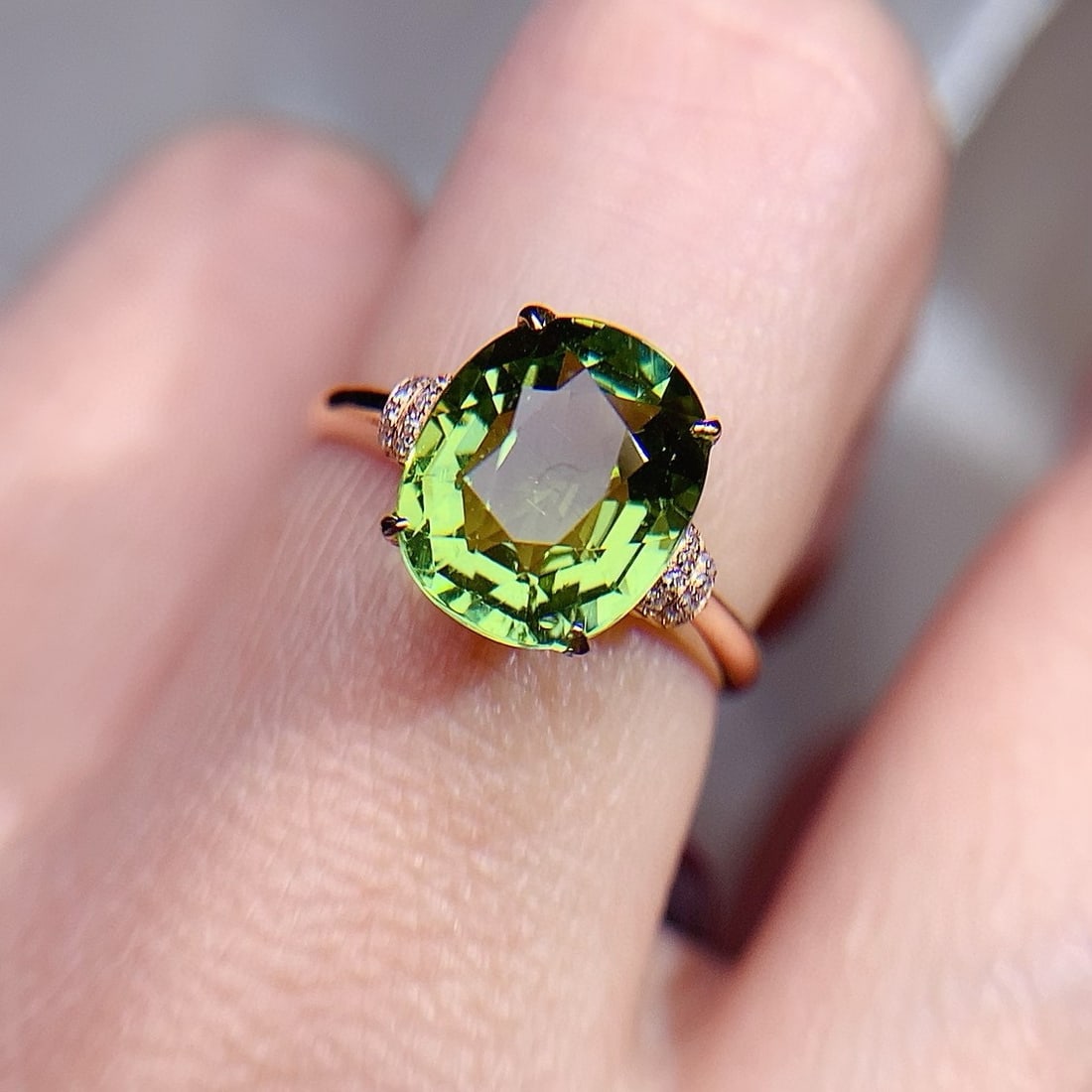 14k Gold 3.60 Ct Natural Tourmaline & Diamond Ring - 6