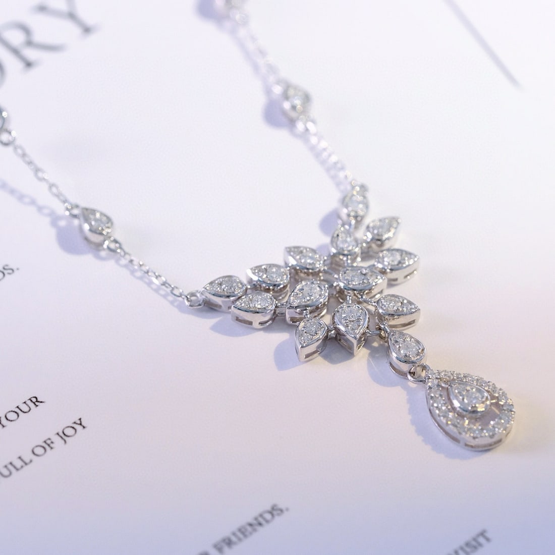 14k Gold 0.7 Ct Natural H Diamond Necklace - 4