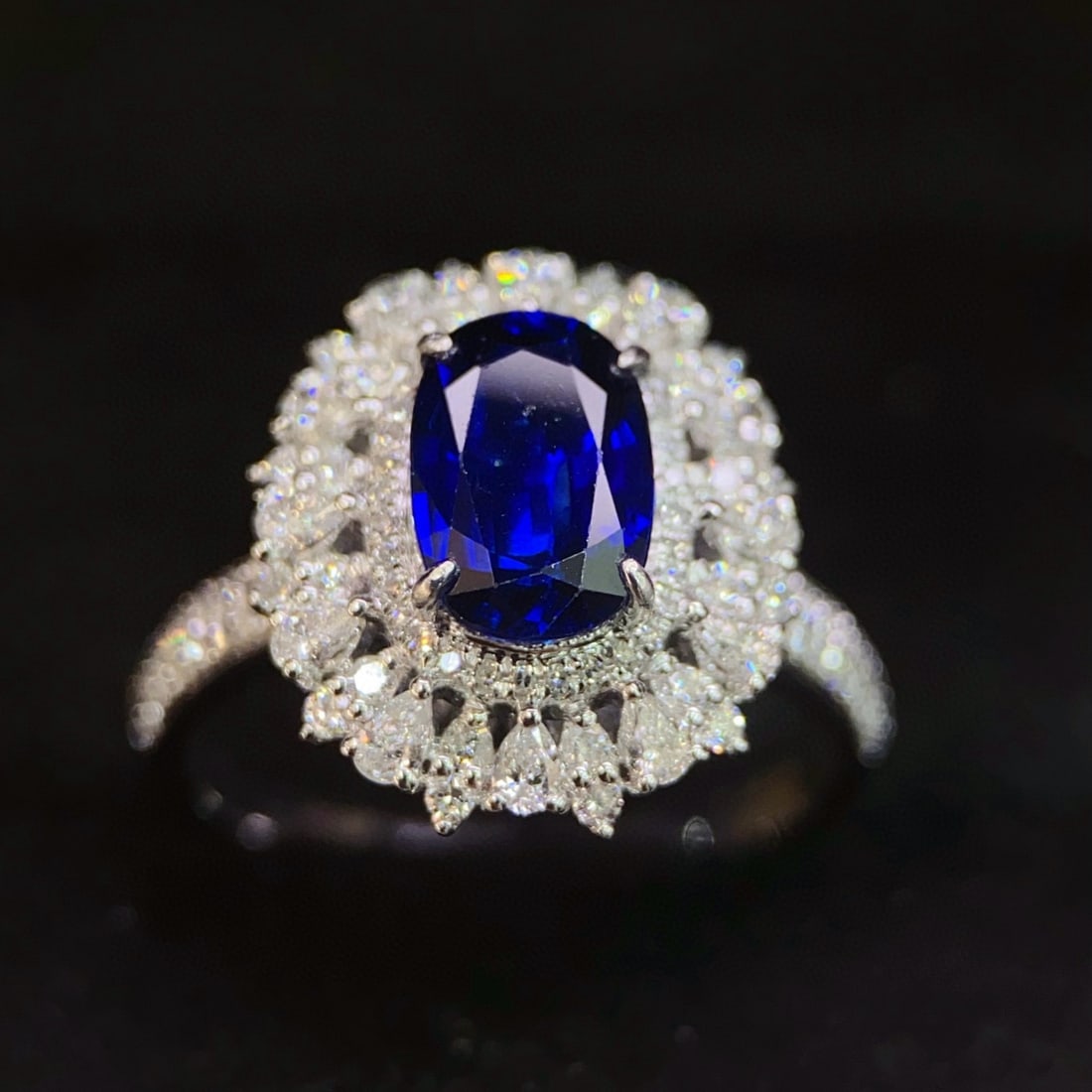 14k Gold 3.19 Ctw Natural Sapphire & Diamond Ring - 2