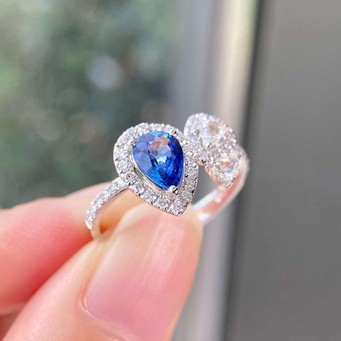 14k Gold 1.36 Ctw Natural Sapphire & Diamond Ring - 2